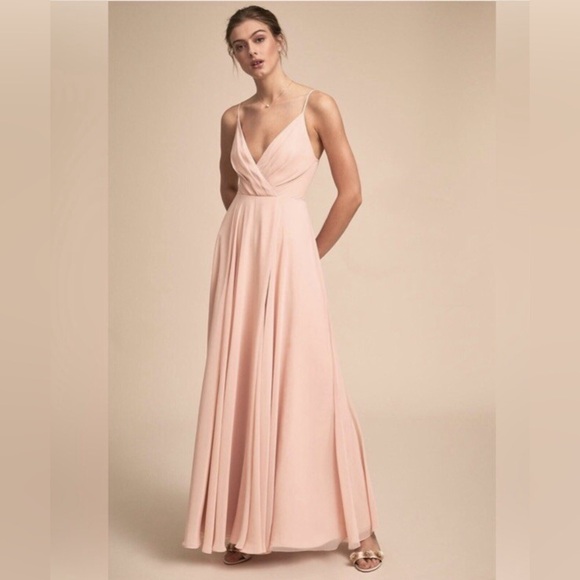BHLDN Eva Blush chiffon Dress Size Small - Picture 2 of 13